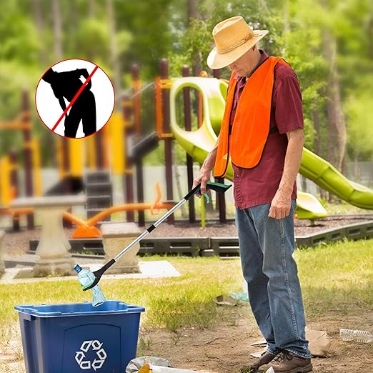 6 Pack 32 Inch Commercial Trash Grabber for Elderly Assist, Heavy Duty Lightweight Reacher with Ergonomic Handle & Non-Slip Grip, Multi-Use Outdoor Home Garden Cleanup Mobility Aid ToolGreen)