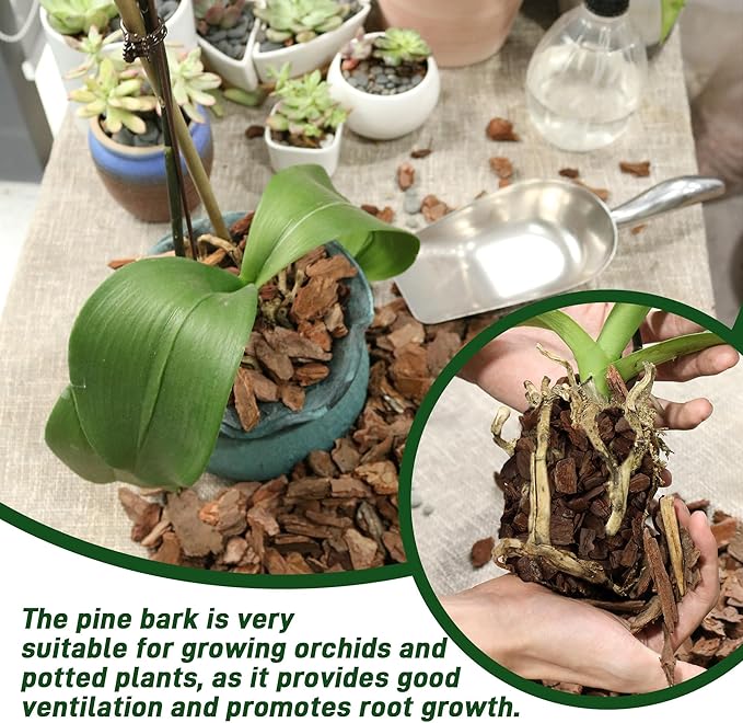9 Quart Organic Orchid Bark for Potting-Natural Orchid Mulch for Potted Plants, Root Development of Orchid Plants and Garden Soil Amendment Mix…