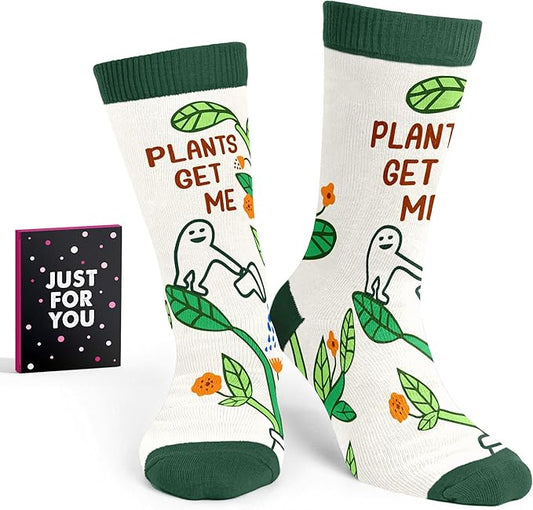 Gardening Gifts for Women - Funny Socks for Plant Lovers, Unique Blue Presents for Christmas Gifts and Birthday