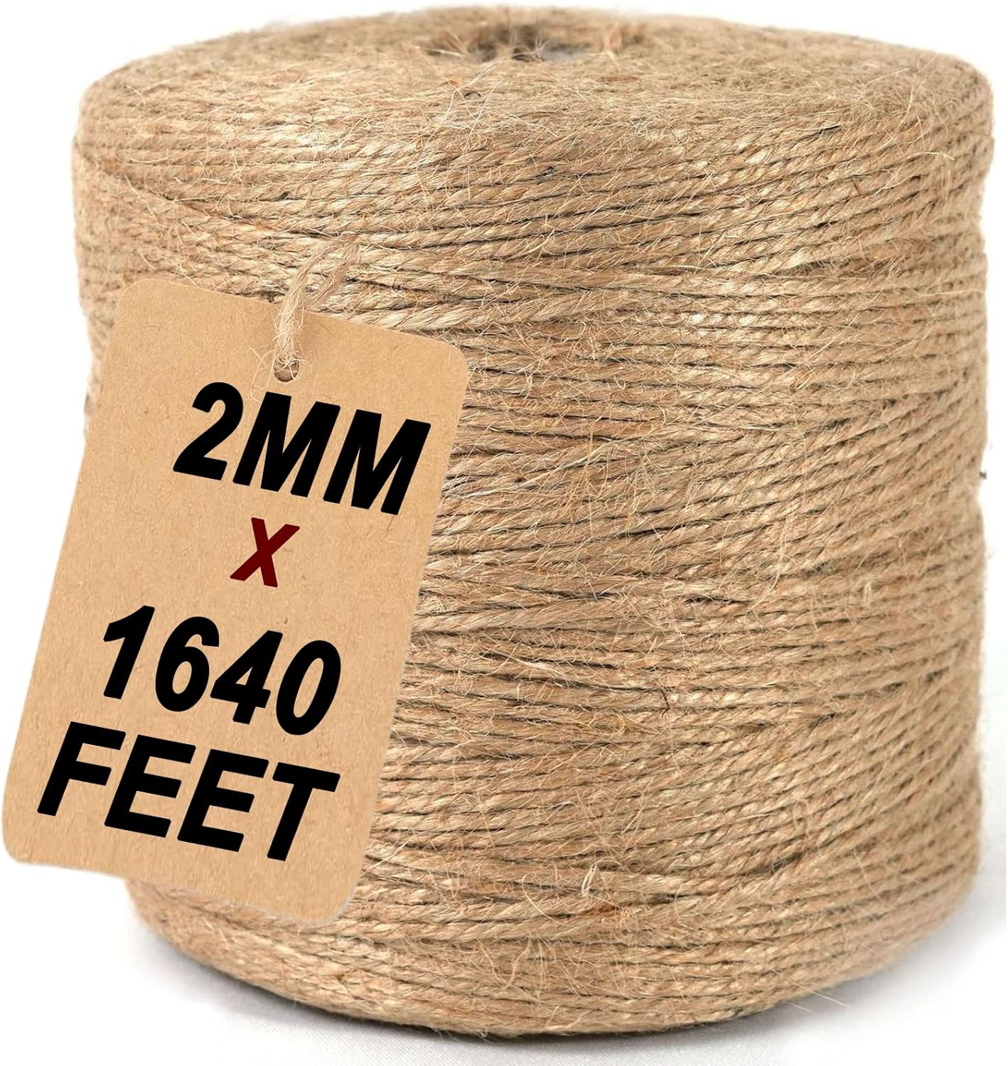 ARISKEY Natural Jute Twine,3Ply String for Crafts 1640 Feet Long Cord Suitable for Crafting,Gardening,Tomato, Climbing Plant,Tie Floristry,Strong Enough for Outdoor Heavy-Duty Use