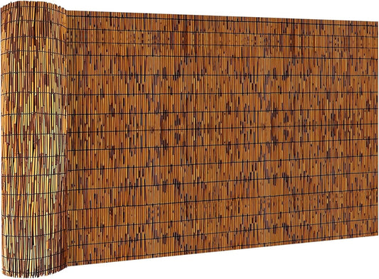 Bamboo Reed Fencing, Light Russet Bamboo Fence Rolls 3 Feet High, Decorative Reed Curtains Privacy Screen Outdoor for Patio Balcony Garden Backyard, 3 x 16 FT