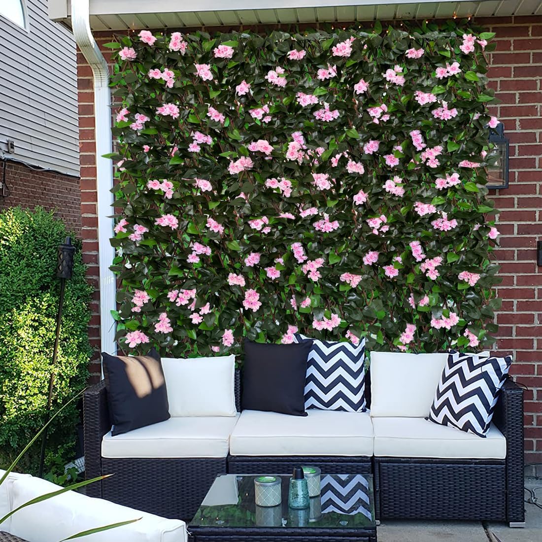 Expandable Fence Privacy Screen for Balcony Patio Outdoor,Decorative Faux Ivy Fencing Panel,Artificial Hedges