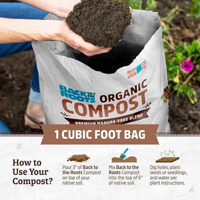 Back to the Roots 25.7qt (1 Cubic ft) Organic Premium Compost