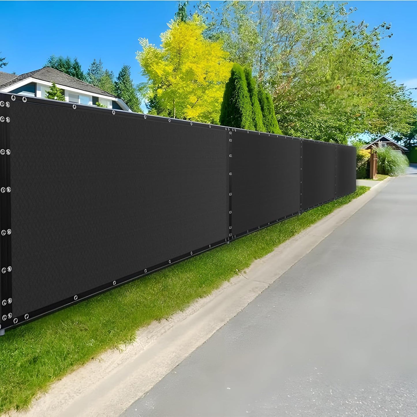 Xpose Safety Privacy Fence Screen 6’ x 50’ – Heavy Duty Black Mesh with 90% Visibility Block, UV Protection – Includes Cable Ties – for Garden, Yard, Nursery, Kennel, Dog Run, Greenhouse