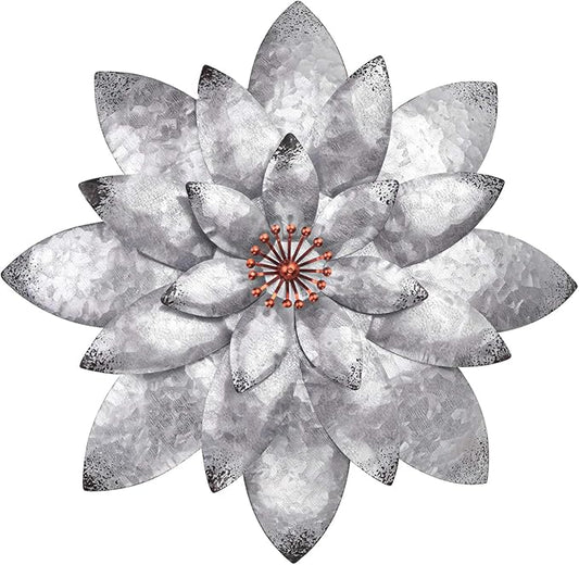 EASICUTI Bohemian Galvanized Metal Flower Wall Decor Metal Wall Art Decorations Hanging For Indoor Outdoor Home Bathroom Kitchen Dining Room Bedroom Living Room Or Wall Sculptures 12 Inch