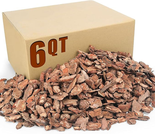 6 Quart Organic Orchid Bark for Potting-Natural Orchid Mulch for Potted Plants, Root Development of Orchid Plants and Garden Soil Amendment Mix