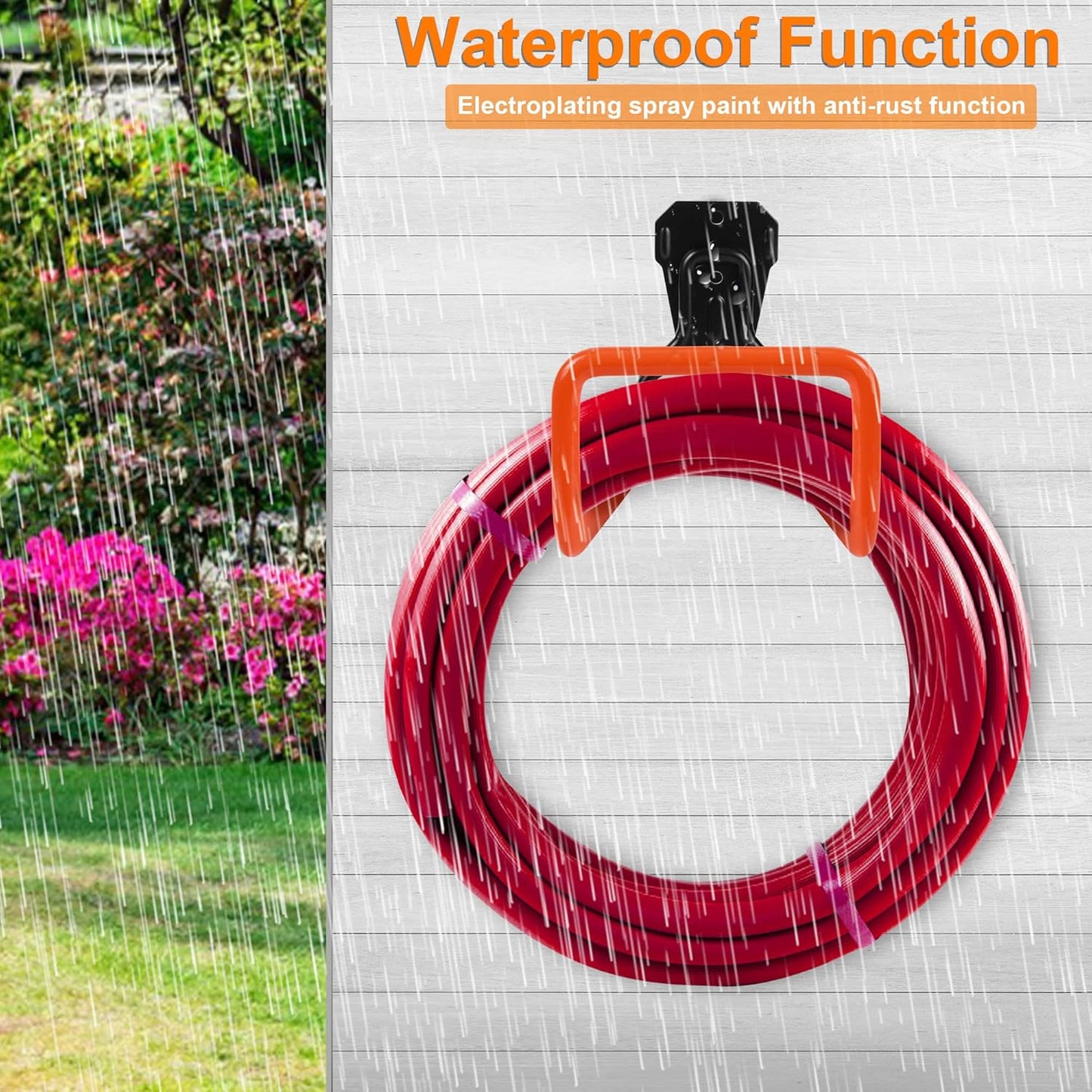 Garden Hose Holder Wall Mount Heavy Duty Garden Hose Hanger Free Standing Metal Hose Rack for Outside Yard and Garage
