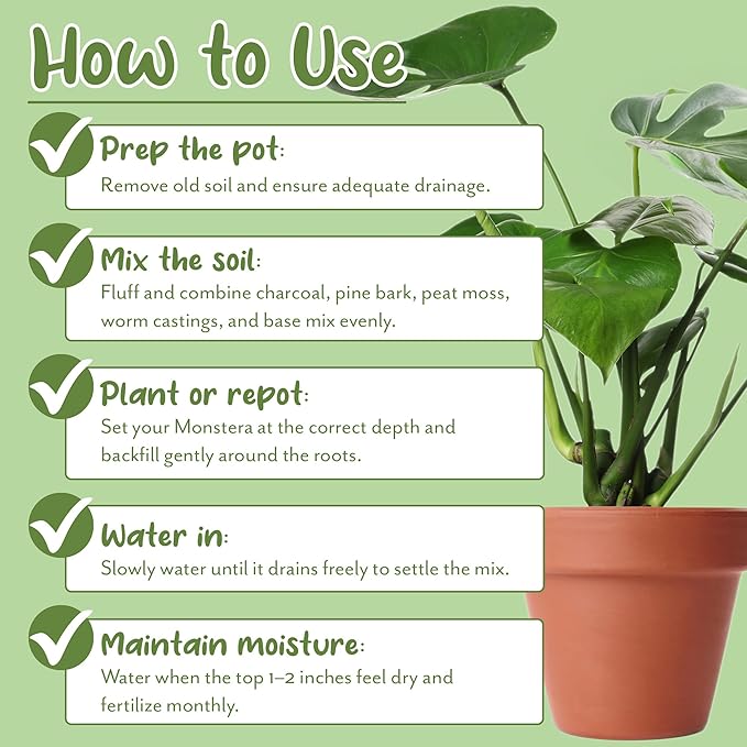 Monstera Houseplant Potting Soil Mix (24 Quarts), Custom Blend for Growing and Repotting