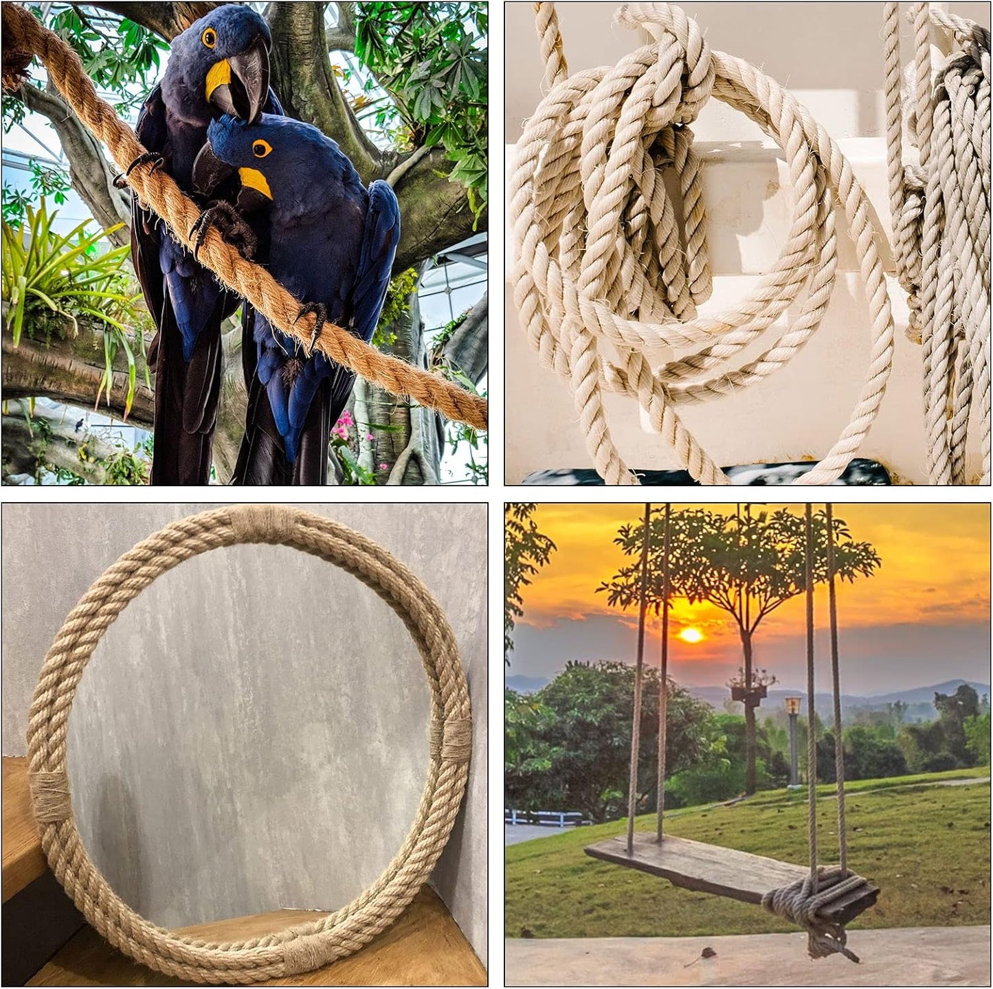 JOIKIT 1/2 Inch 164 Feet Natural Jute Rope, 12mm Thick Twisted Hemp, Jute Twine Manila for Crafts, Gardening, Bundling, Home Decoration