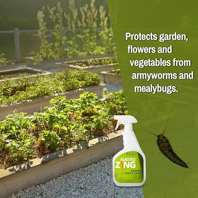 Garden Insect Killer 32 OZ, Pest Control for Plants Indoors & Outdoors,Kills Aphids, Mealybugs,Spider Mites and Gnats All Stages and Eggs,Plant Extract Based,Non-Toxic Child & Pets Safe