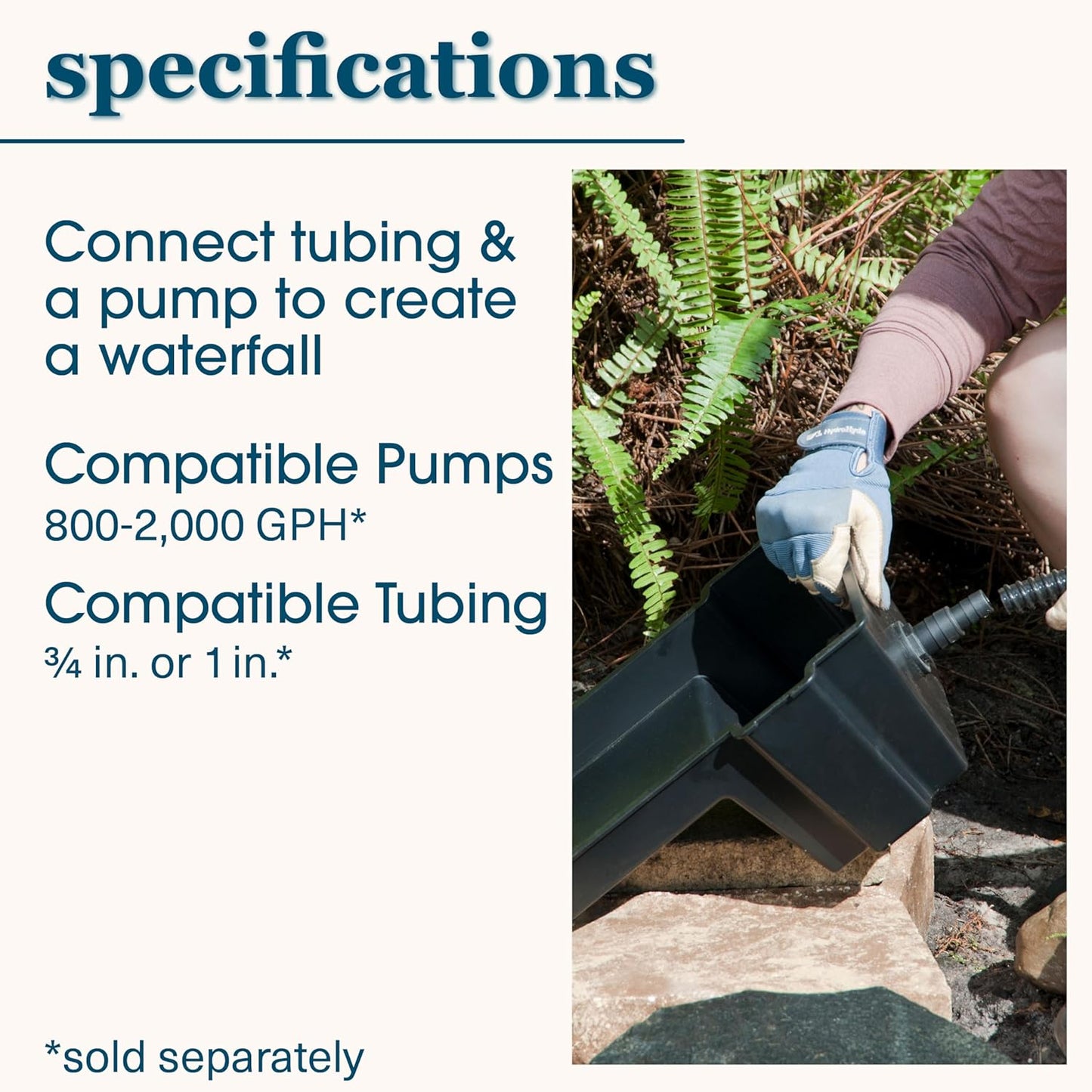 smartpond Waterfall Spillway, 8 inch Wide Weir, Waterfall Box, Smooth Flow, Durable Construction, Easy to Install, Great for Waterfalls, Pondless Water Features and Streams