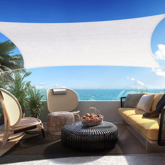 10' x 12' White Rectangle Sun Shade Sail SSP1212 Canopy Durable Fabric UV Block Awning,We Make Custom Orders