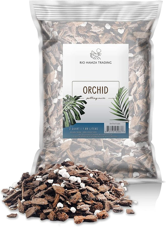 All Purpose Orchid Mix Potting Soil Indoor Plants (2 Quarts), All Natural Bark & Organic Perlite for Plants