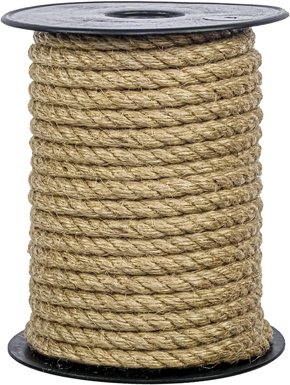Premium Quality Natural Jute Rope 12 MM (1/2" 100 ft) Petroleum Smell Free, Natural, Biodegradable, Hemp Rope, Great for Crafting, Decoration, Camping, PET Friendly