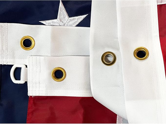 Homissor American Flag 8x12 Outdoor Heavy Duty - Embroidered Star Large USA 8x12 Ft Flags - Longest Lasting US Made from Nylon Sewn Stripes Indoor With 4 Brass Grommets