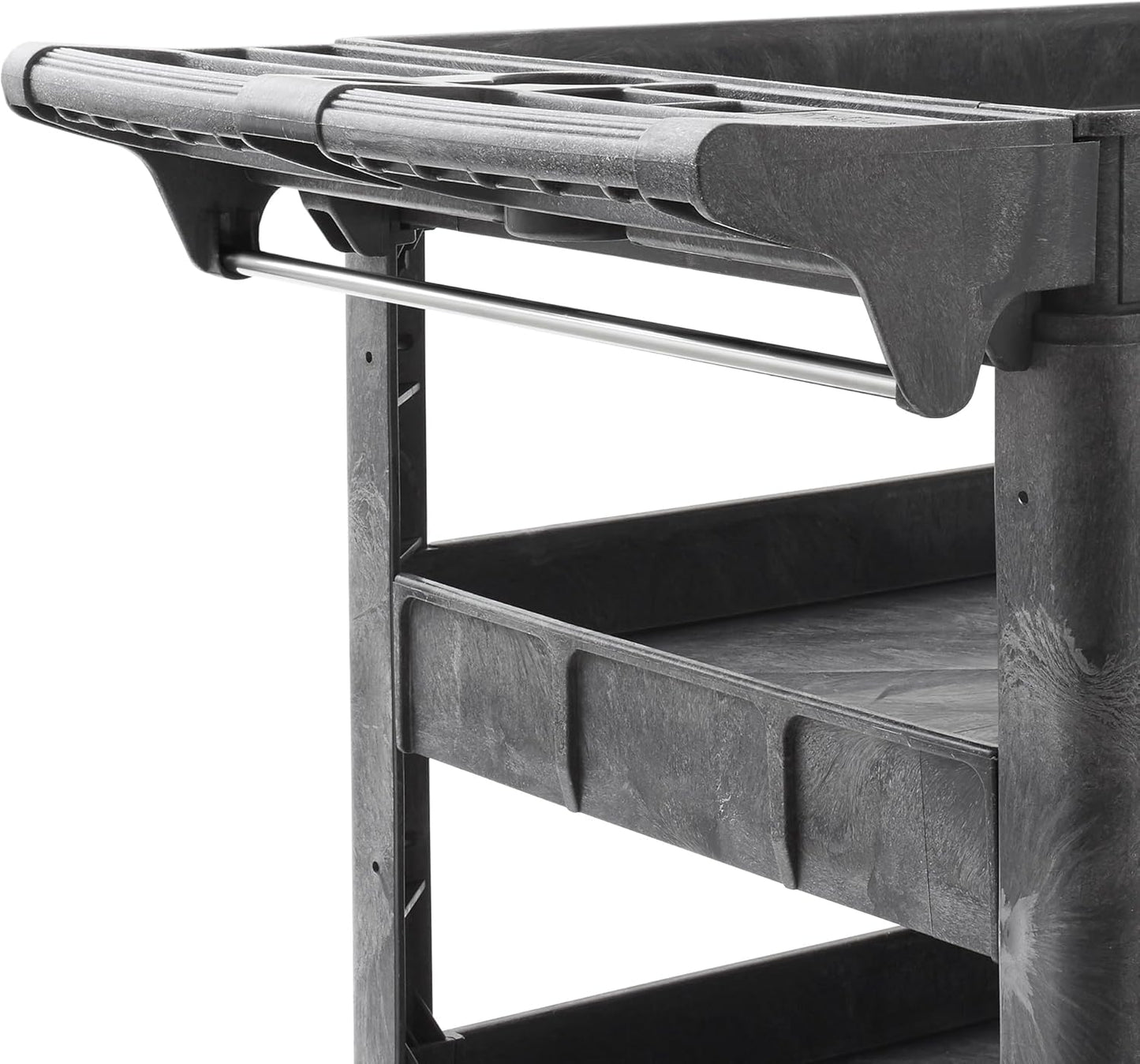 Dryser Utility Cart with Wheels, 46" x 25" Heavy Duty 550 lb. Capacity with Shelves - 3 Tier Rolling Cart with Two 5" Swivel Casters for Warehouse, Garage, Cleaning