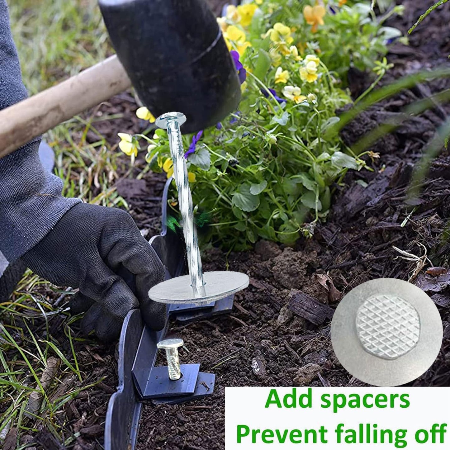 10 Inch Landscape Stakes, Galvanized Metal Garden Stakes, Landscape Edging Anchoring Spikes Stakes, Camping Stakes Tent Pegs for Artificial Turf, Paver Edging, Weed Barrier (40 Pack)