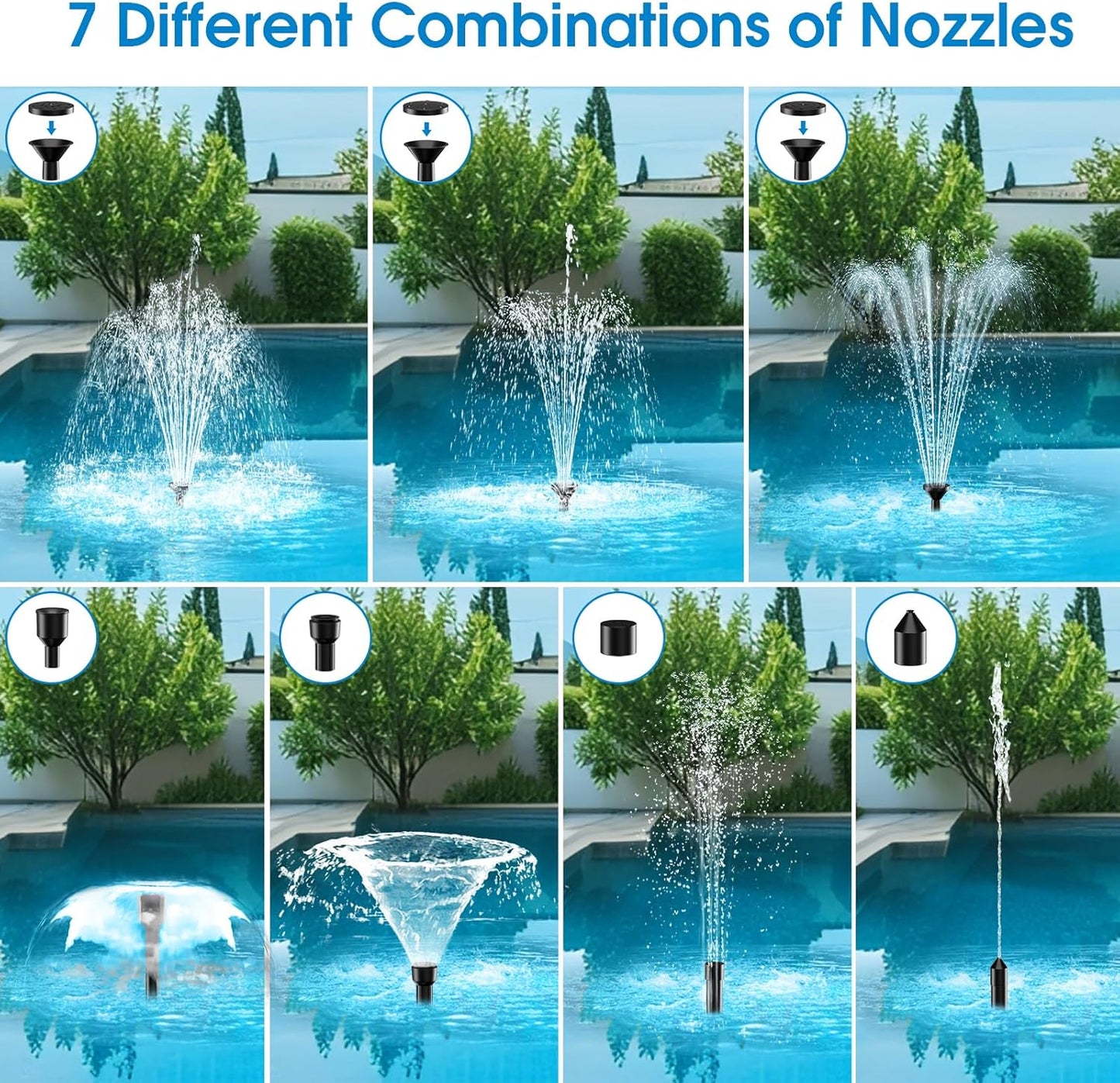 Antfraer Solar Water Pump, 12W Solar Powered Water Pump with Water Shortage Protection, 160GPH Solar Pond Pump with 6.6FT Clear Tubing, 17Ft Cord Length for Pond, Fish Tank, Waterfall, Garden