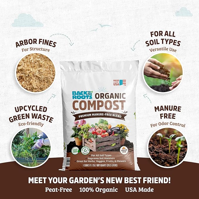 Back to the Roots 25.7qt (1 Cubic ft) Organic Premium Compost