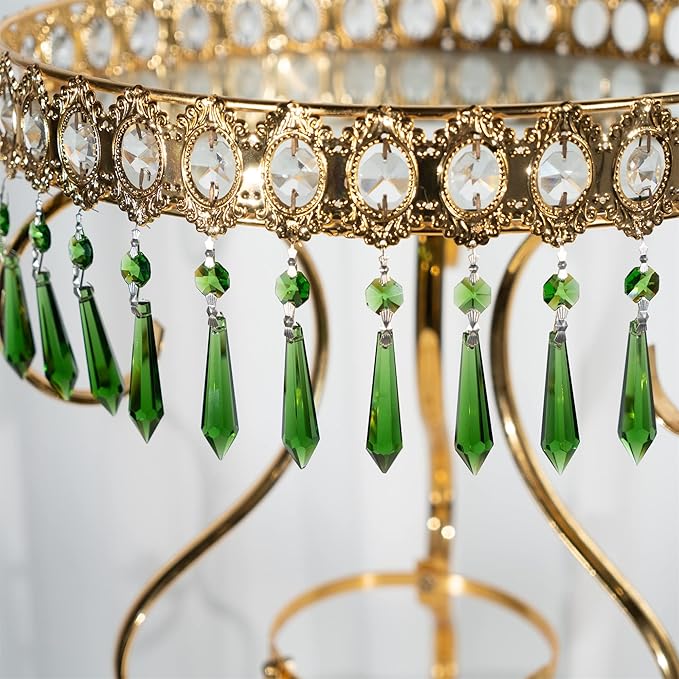 HDCRYSTALGIFTS 25pcs 55mm Green Crystal Icicle Pendant Chandelier Prisms Drops Lamp Candle Holders Curtain DIY Parts