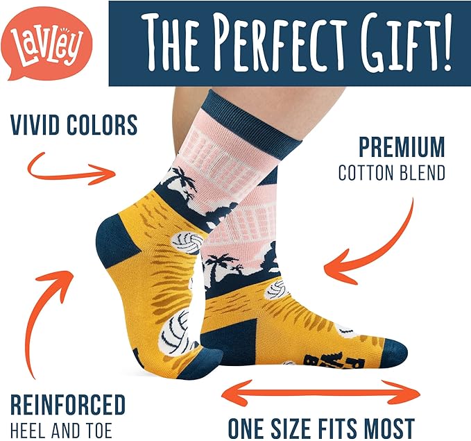 Lavley Women's Funny Socks - Cute and colorful novelty socks for women and teens - Great gift for birthdays or holidays