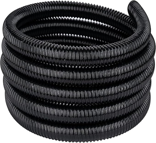 Pond Tubing,1 inch PVC Flexible Pond Hose, Black Corrugated Waterfall Sump Pump Hose,Drainage Pipe, Kinkproof for Garden Ponds, 1"x20FT