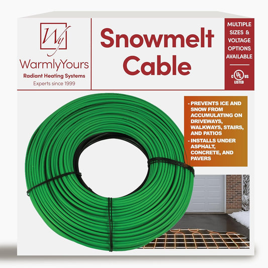 Electric Snow and Ice Melting Underground Cable 342 feet, Covers 114 sqft at up to 38 Watts/sqft, 240V – Radiant Heated Driveways, Walkways, Stairs – Installs Under Concrete, Asphalt, or Pavers