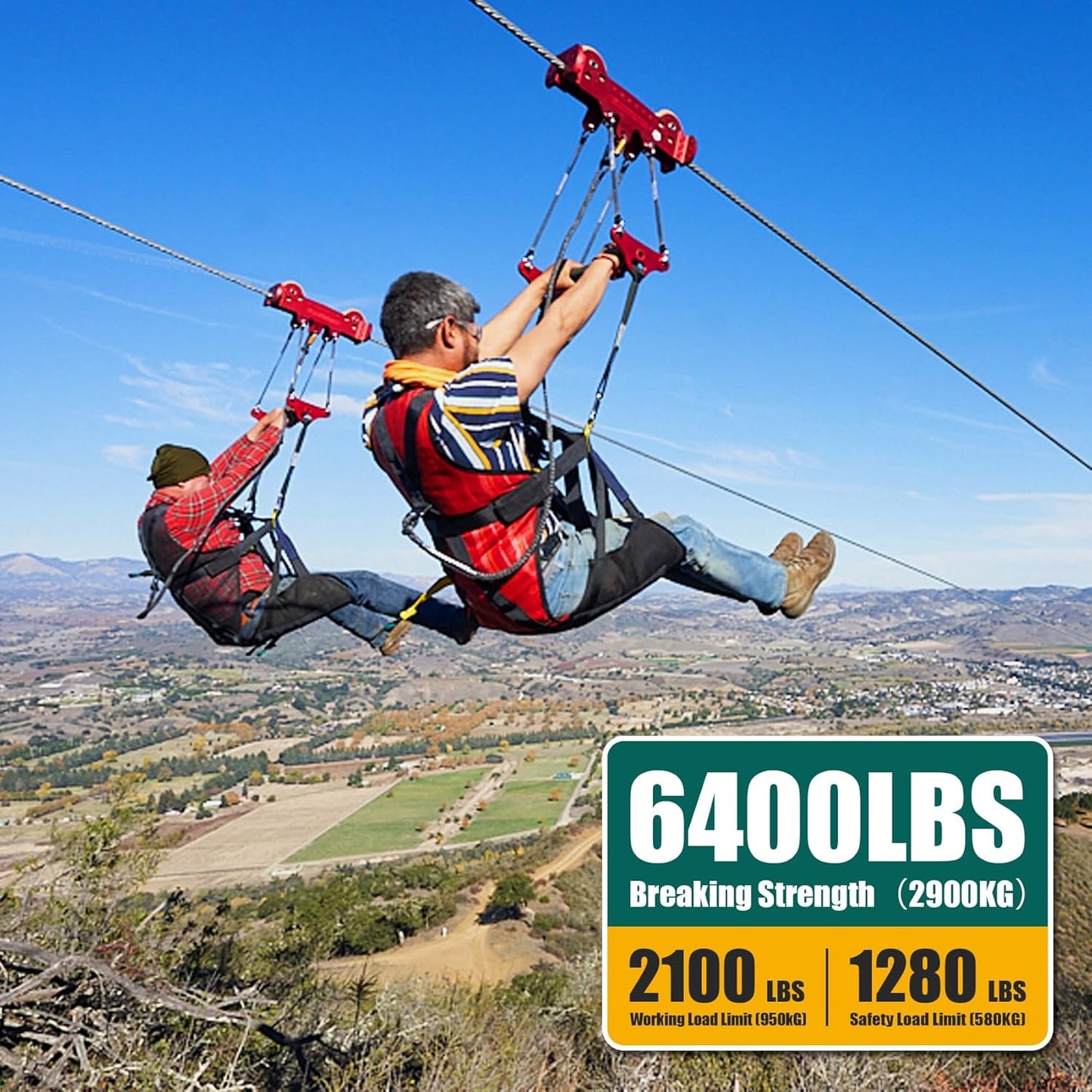 1/4" Stainless Steel Cable, 25FT Wire Rope with Clamps and Thimble, 7X19 Strands Aircraft Cable for Zipline, Outdoor, Deck Railing, Heavy Duty Applications, Hanging, 6400lbs Breaking Strength