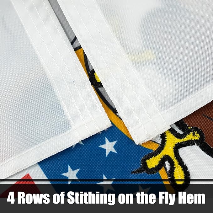 TOPFLAGS Illinois Flag 4x6 Ft IL State Flags Embroidered Heavy Duty for Outdoor with 2 Brass Grommets 4 Stitching Rows Vivid Color Sewn Stripes