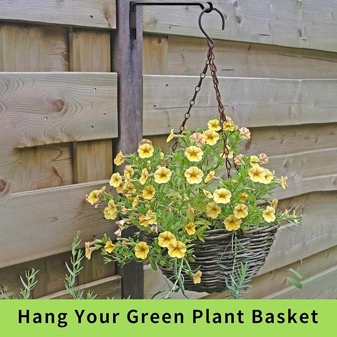 Plant Hanger,Swivel Plant Hanger,Hanging Plant Hooks,Plant Hangers Outdoor,Plant Hanger Indoor,Plant Hanger Bracket,Plant Hooks,Plant Wall Hanger,Rotatable Design,12 Inch 4 Pack