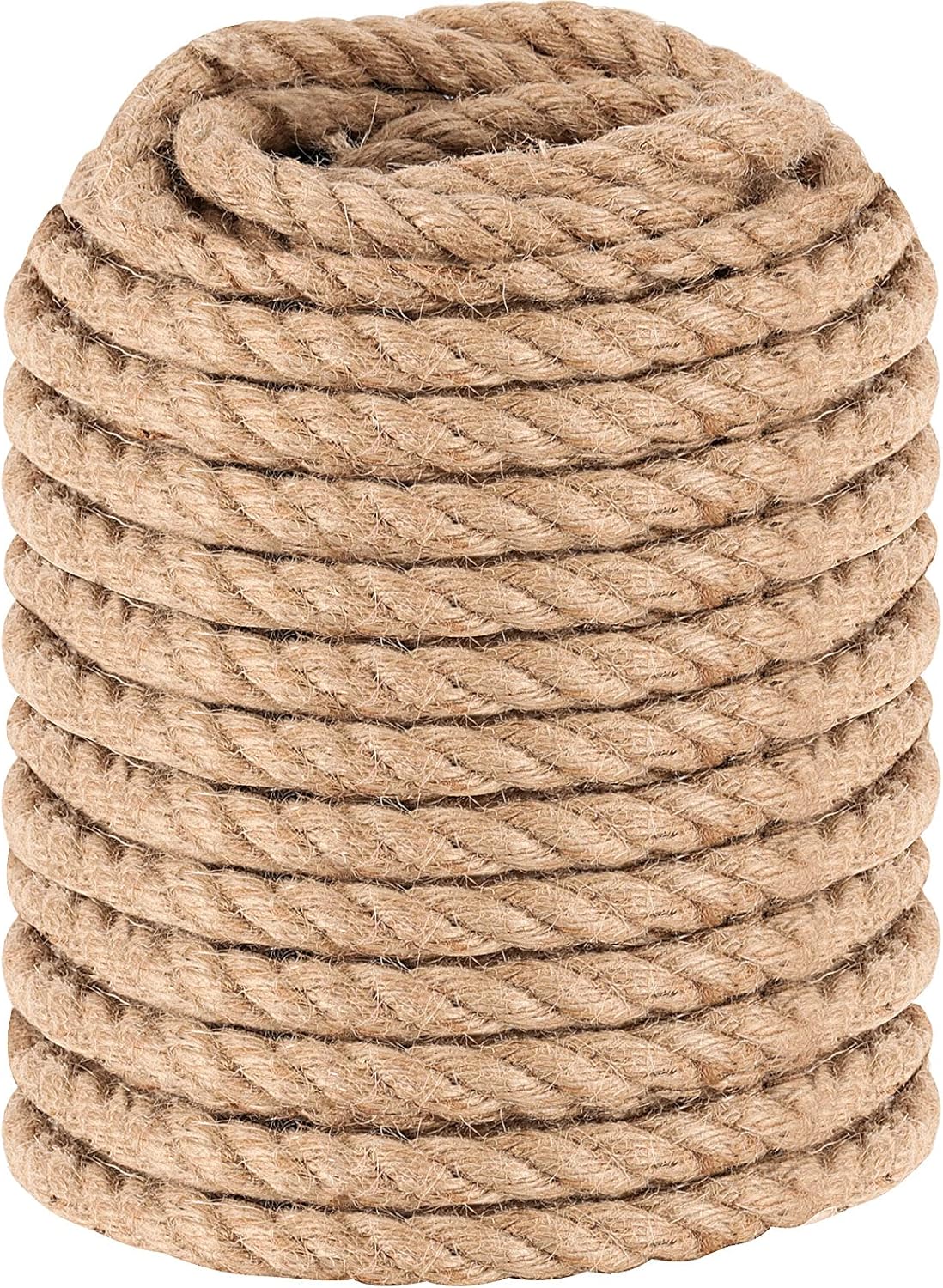 JOIKIT 1/2 Inch 164 Feet Natural Jute Rope, 12mm Thick Twisted Hemp, Jute Twine Manila for Crafts, Gardening, Bundling, Home Decoration