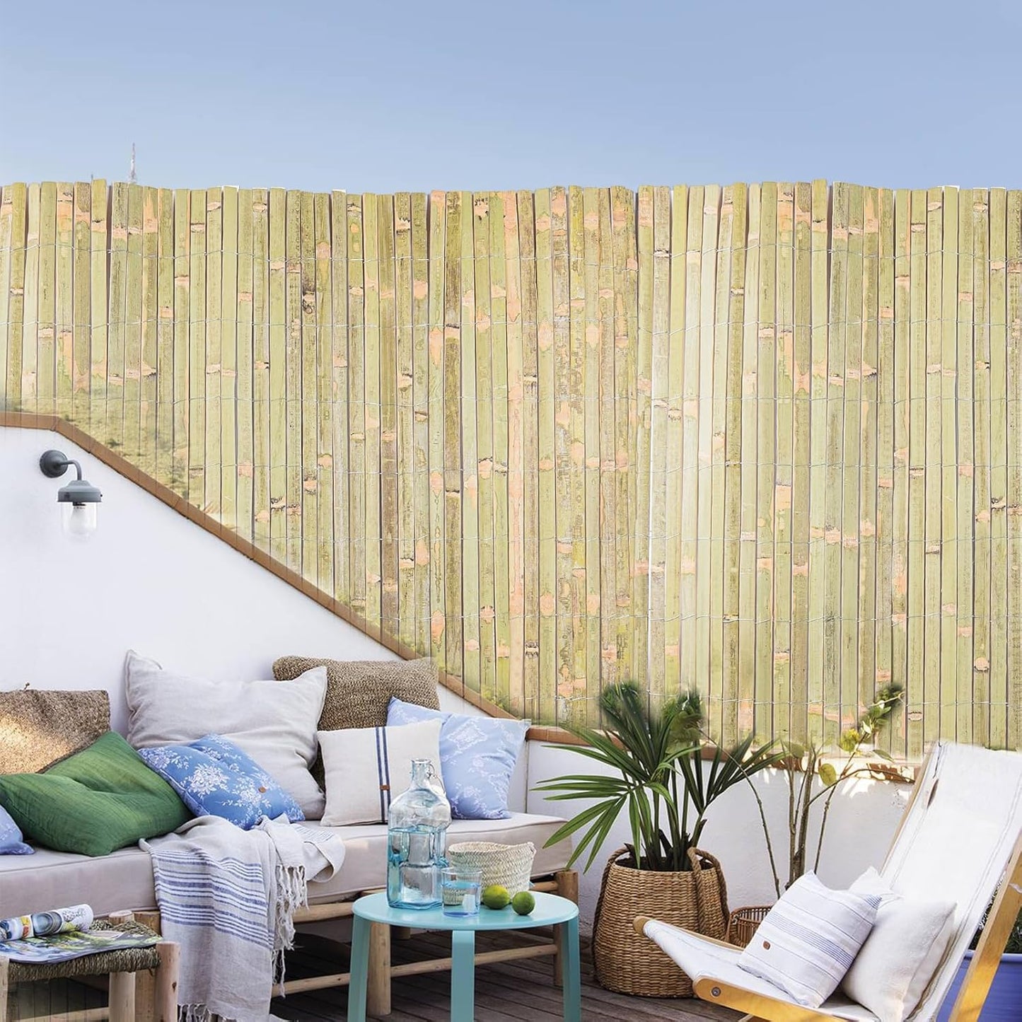 Bamboo Slat Fence 4ft x 13ft, Natural Bamboo Fencing, Bamboo Privacy Screen Outdoor, Balcony Privacy Fence for Garden, Balcony, Pool, Patio