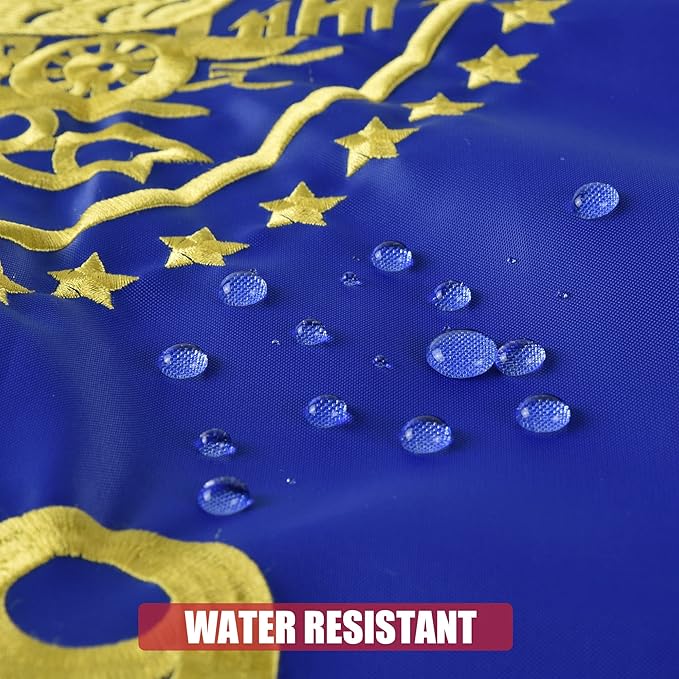 Oregon State Flag 3x5 Ft, Deluxe Full Embroidered Heavy Duty Nylon Durable OR Outside Flags, Indoor/Outdoor, Sewn Stripes and Brass Grommets