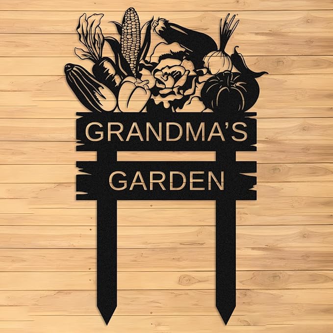 Personalized Garden Sign with Stake,Custom Vegetable Garden Name Sign,Outdoor Yard Backyard Patio Decor,Gardening Decor Gifts for Gardeners style 17