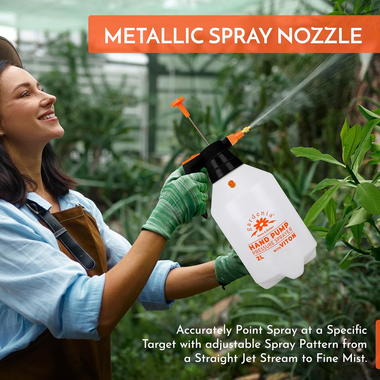 Handheld Pumping Sprayer Viton Seals Sprayers in Lawn and Garden, Spray Bottles for Cleaning Chemical Sprayer Continuous Spray Bottle for Plants 2L Plus (0.53 Gallon/68oz)