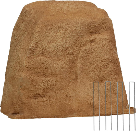 Sunnydaze 11" H Polyresin Faux Landscape Rock Cover - Lightweight Fake Rock Well Pump Cover for Outside - Sand