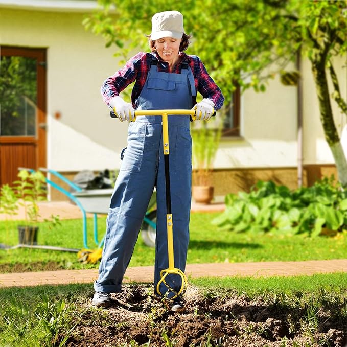 Manual Twist Tiller for Gardening, Garden Claw Hand Tiller with Ergomomic Handle, Steel Cultivator Tiller Lawn Aerator Soil Lossener for Gardening Bed and Plant Box