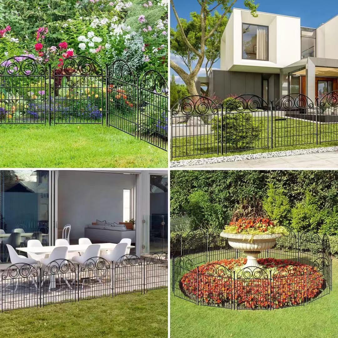 Tall Garden Fencing 36 Inch High, 2 Panels Total Length 4.4 Ft Dog Fence Outdoor for Yard, Dog Digging Fence Barrier, Decorative Fences for Yard│Patented