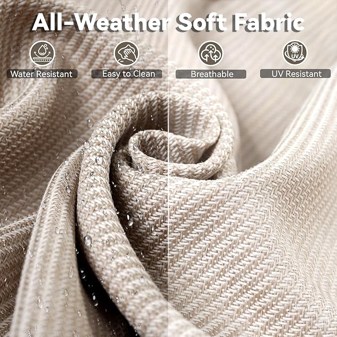 10 Piece Patio Furniture Set-High Back Outdoor Furniture Set Sectional Sofa with Wicker Swivel Patio Chairs,Comfy Cushions Ottomans for Porch Balcony Patio Deck Grey/Beige