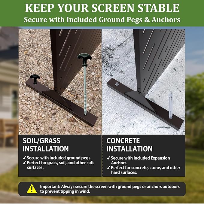 Metal Privacy Screen Outdoor 72x44in (6FT) – Rustproof Steel Decorative Fence Panel, Weatherproof Garden Divider for Patio, Backyard & Balcony, Metal Panels for AC Unit or Trash Bin Enclosure