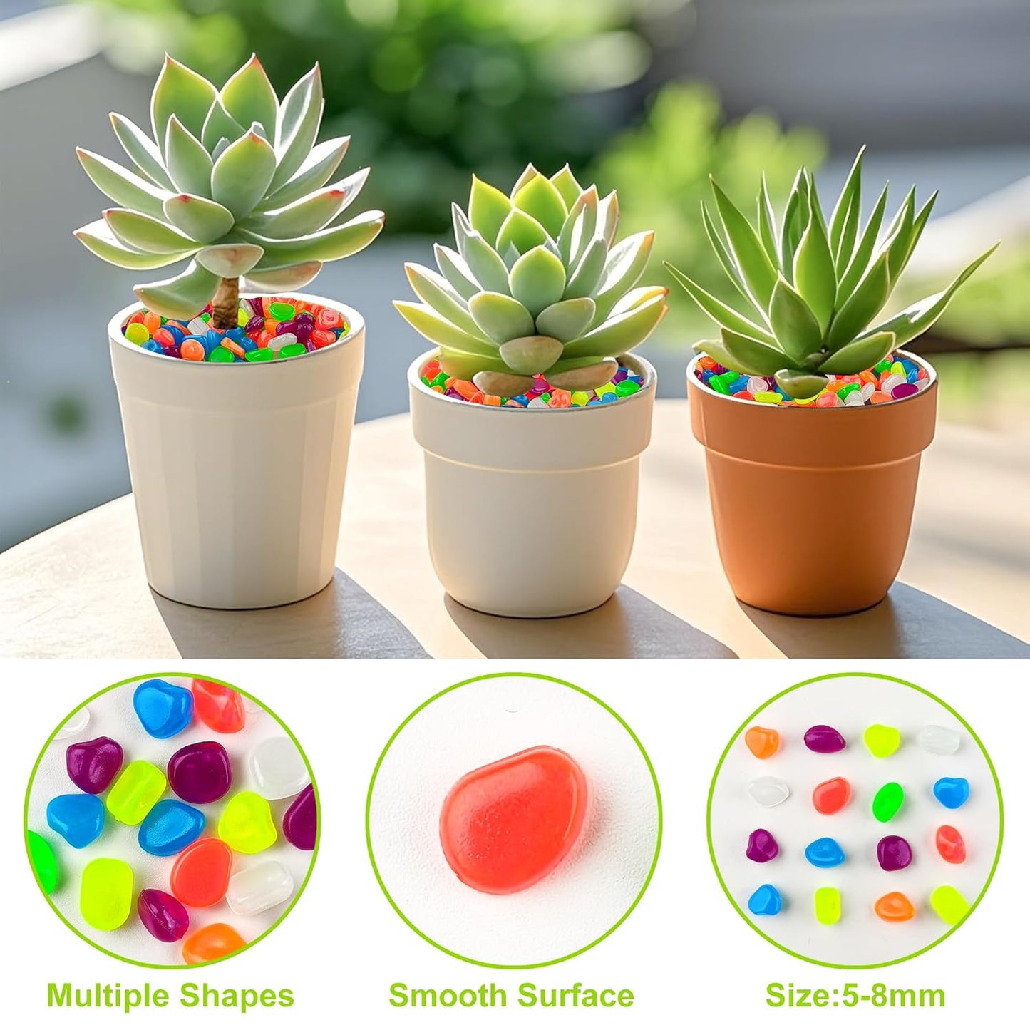 500pc Glow in The Dark Stones Glow Pebbles for Outdoor Garden Luminous Pebbles Glow in Dark Pebbles Glowing Fish Tank Rocks Glow Stones for Yard Walkway Pathway Aquarium,Color