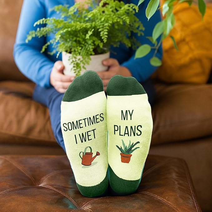 Gardening Gifts for Women - Funny Socks for Plant Lovers, Unique Blue Presents for Christmas Gifts and Birthday