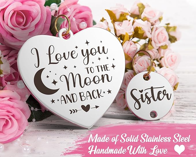 Sisters Gifts from Sister for Sister from Brother, Best Sister Gifts Unique Sister Birthday Gifts for Sister in Law Soul Sister, Moon Crystal Suncatcher for Window Hanging Decor