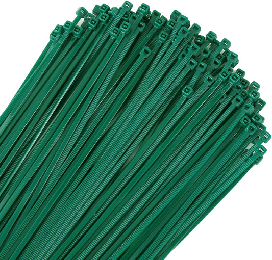 Green Zip Ties 6 inch 3mm Dark Green Nylon Garden Cable Zip Ties Self Locking Cable Ties Twist Ties, Multi-Purpose Cable Tie(100 Pcs)