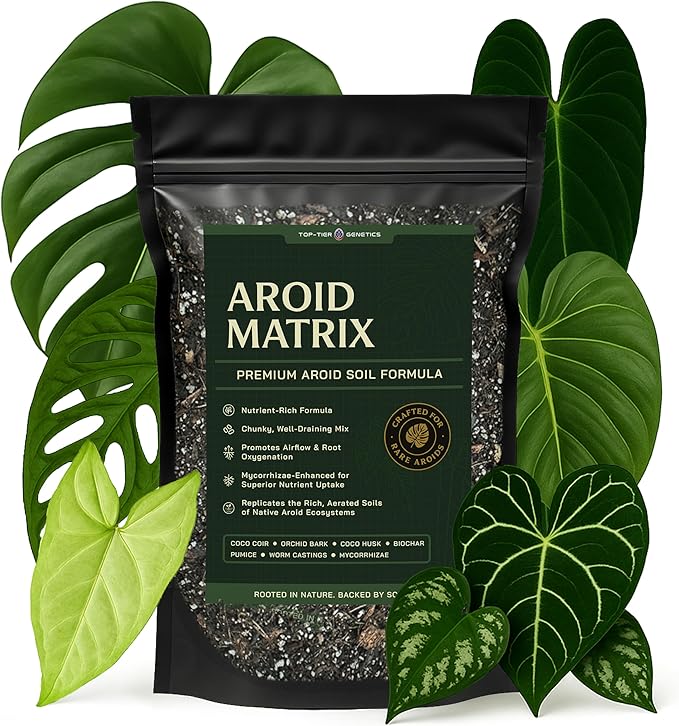 AROID Potting Mix/Premium Soil for Monstera, Philodendron, Alocasia, Anthurium – Chunky, Optimally Aerated Soil – Organic & Ready to Use – Supercharges Root and Foliage Growth (4 QTS)