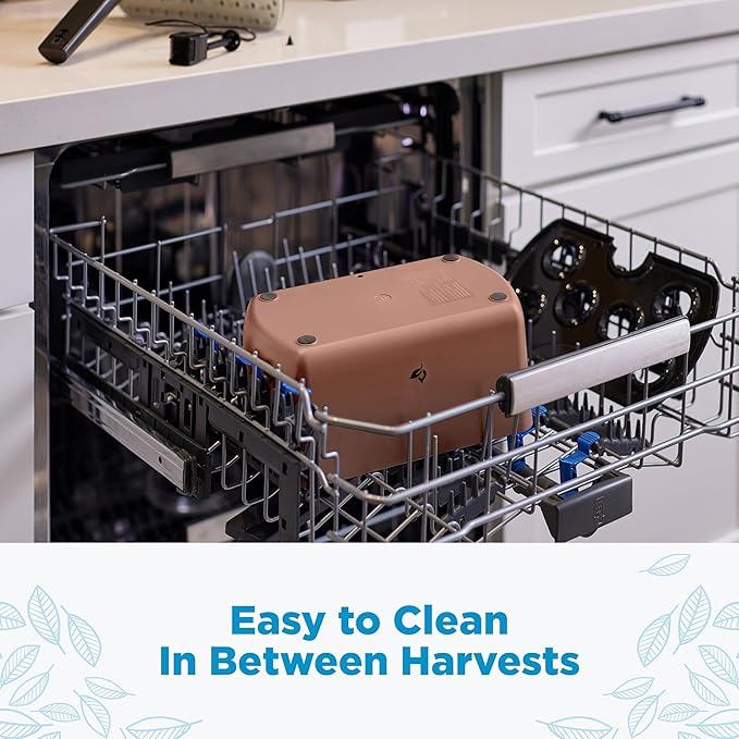 AeroGarden Harvest Lite in Mocha, Soil-Free Indoor Hydroponic Garden with LED Grow Light for Year-Round Gardening of up to 6 Herbs and Vegetables