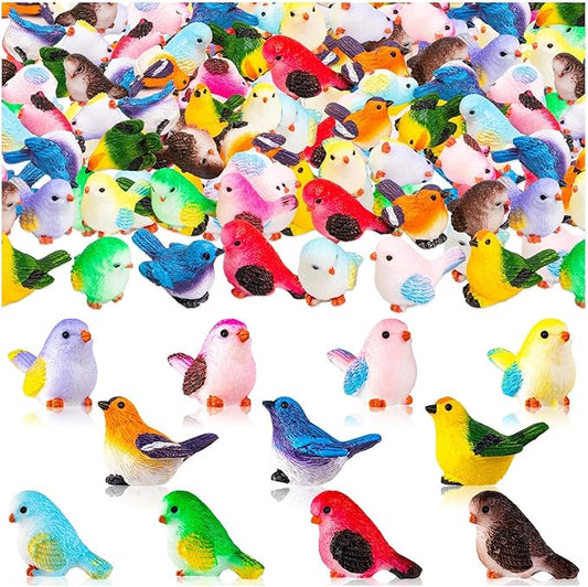 36PCS Miniature Cute Bird Decorative Figurines - Dollhouse Accessories, Mini Resin Birds Toy for Garden Crafts, Micro Landscape Home Meetings Decoration, Cake Topper (11 Styles)