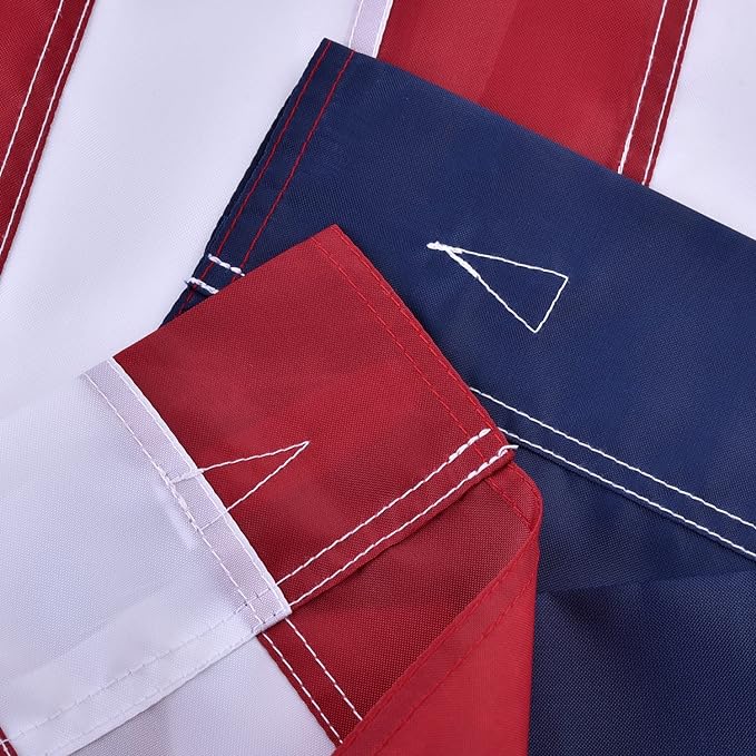 American Flag Pole Sleeve-American Flags for Outside 3x5 (Pole Not Included), Embroidered Stars, Sewn Stripes, UV Protected, American Flag Banner
