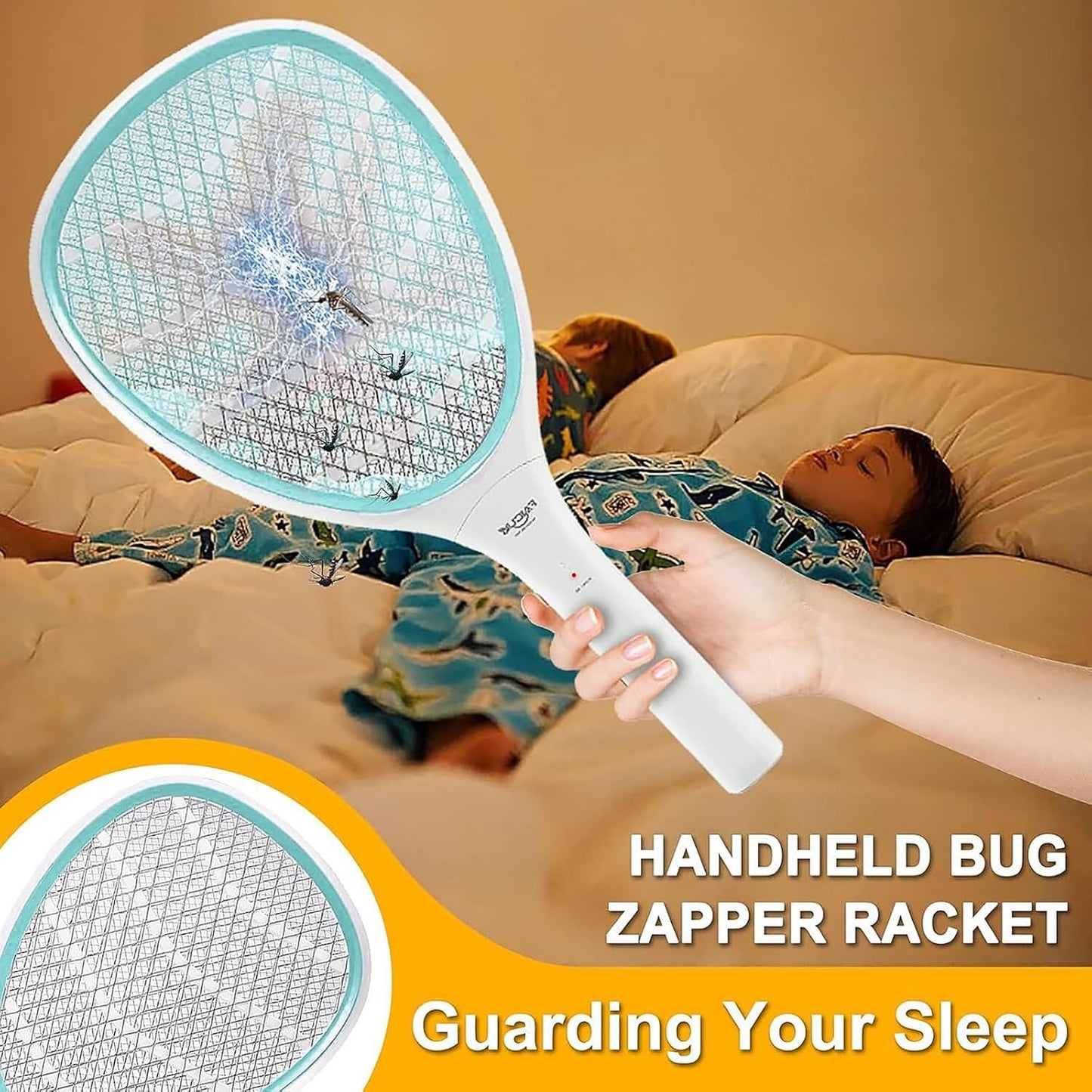 Faicuk Handheld Bug Zapper Racket Electric Fly Swatter