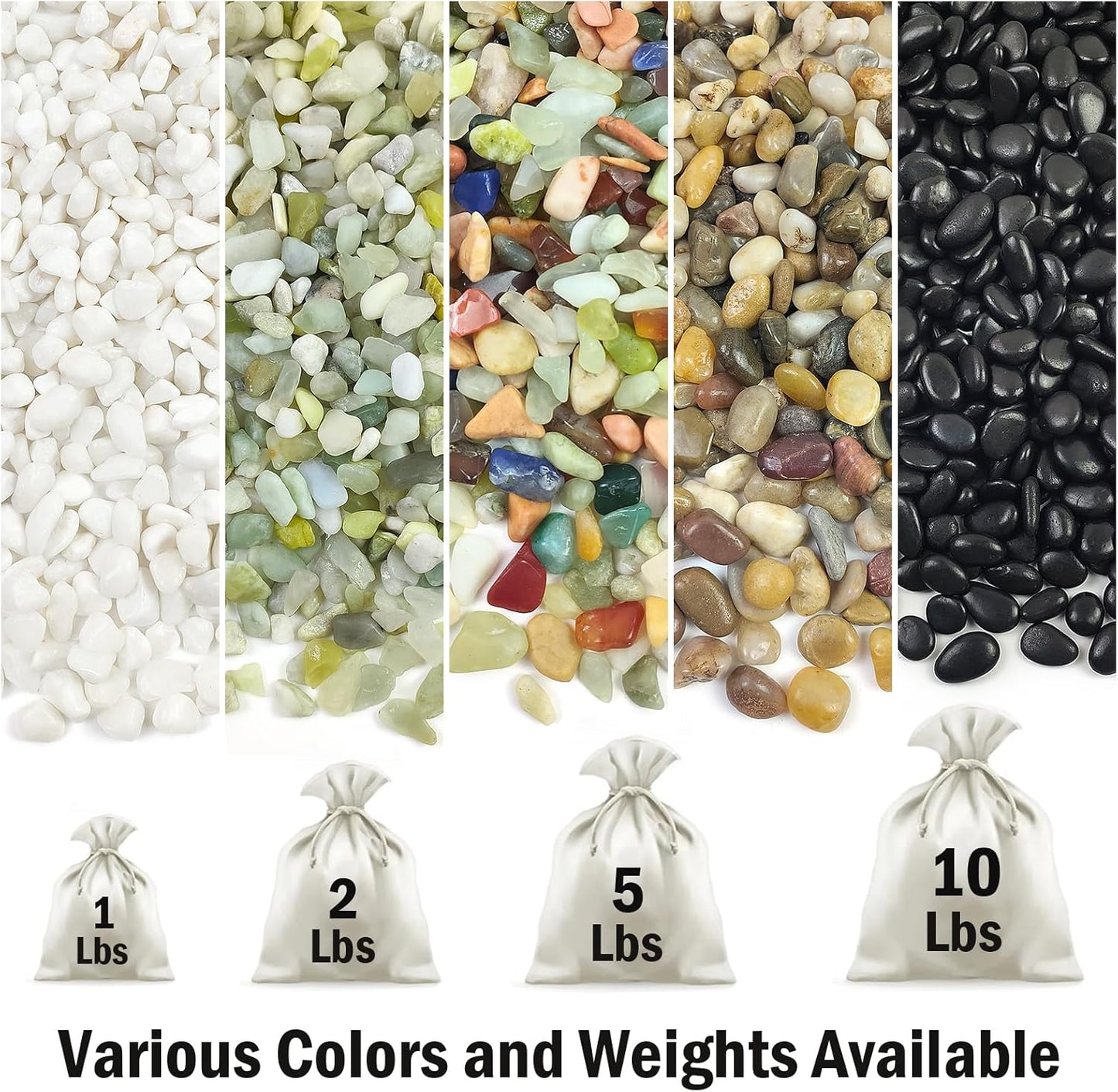 5lbs Small Succulent Rocks, 3/8 Inch Colorful Pebbles for Plants, Decorative Rocks for Plants Indoor, Vases, Planters and Outdoor Gardening Stones